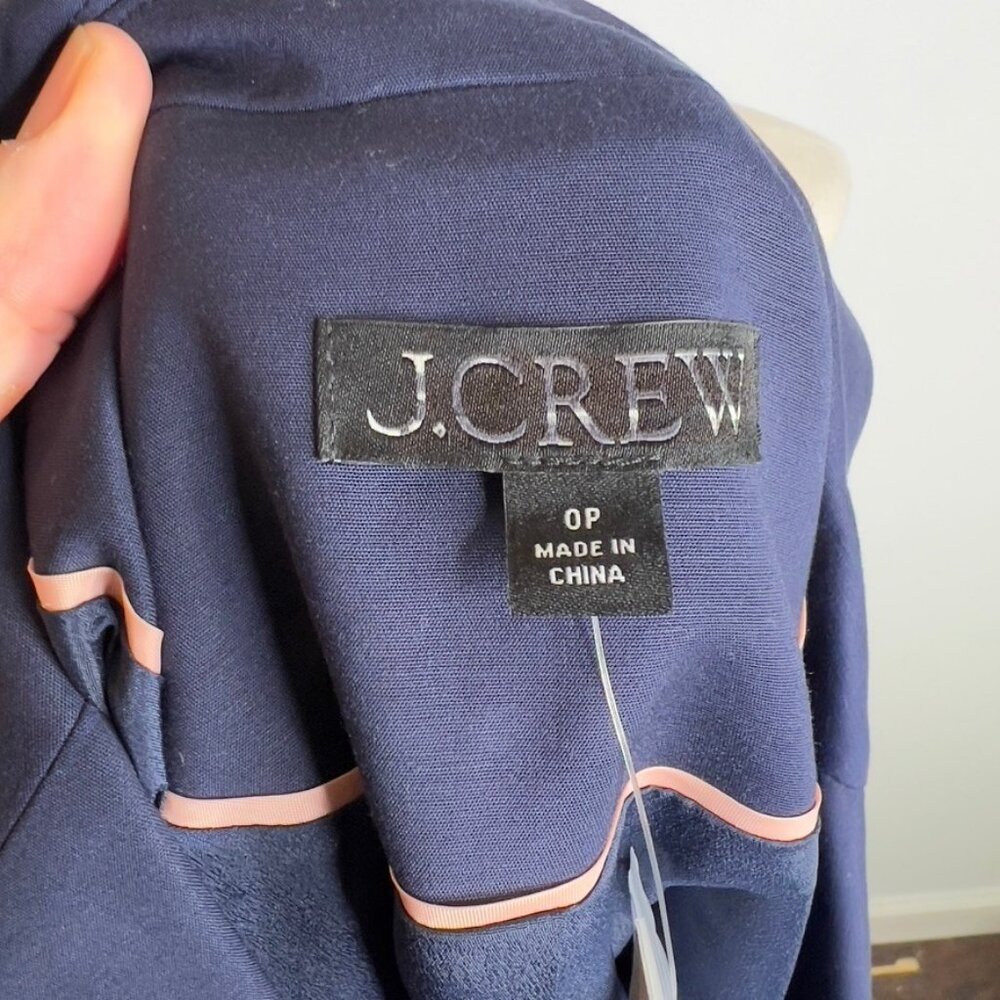 J.Crew $278 Petite Double Breasted Relaxed Blazer City Twill Navy Size P0 BX787 - Picture 8 of 10